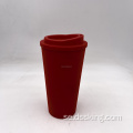 Double Wall PP Travel Mug 16oz 500 ml Plastic Cups Återanvändbar kaffekopp med lock